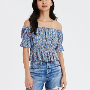 AE Floral off the shoulder top